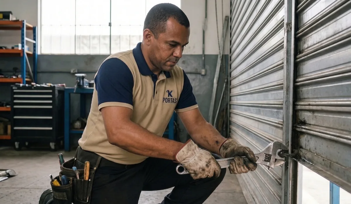 Técnico K Portas® em manutenção preventiva e corretiva de porta de enrolar automática em São Paulo